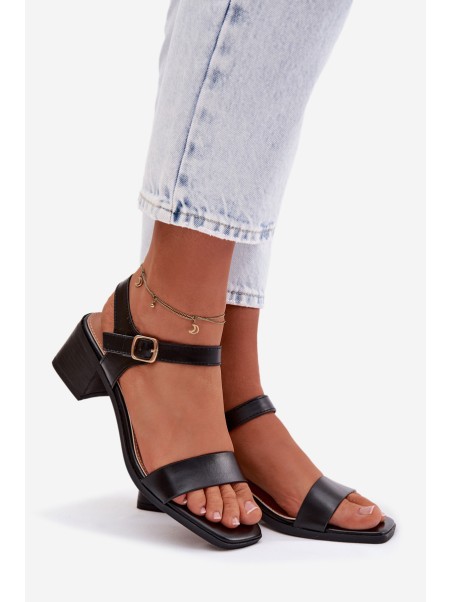 Women's Eco Leather Platform Sandals Black Sabela