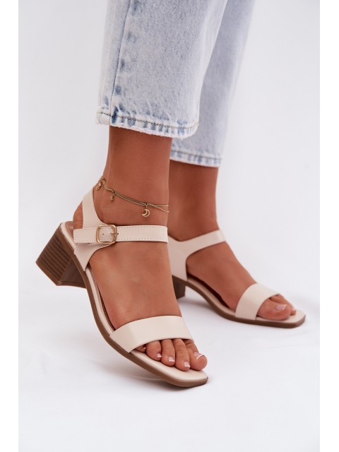 Women's Eco Leather Wedge Sandals Beige Sabela 2