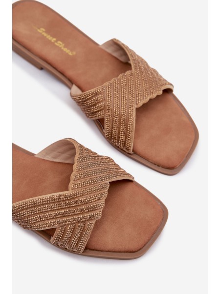 Women's Flat Gold Zinnia Slides