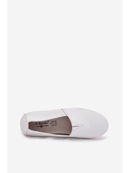 Leather Women's Loafers LR61-7051 White