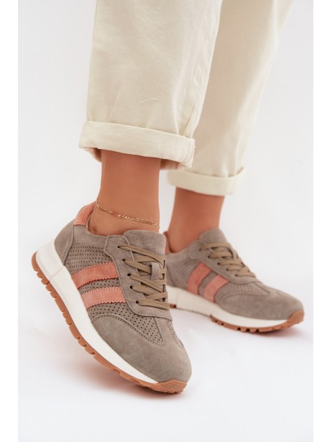 Women's Sneakers Made of Natural Suede Dark Green Marceline 2