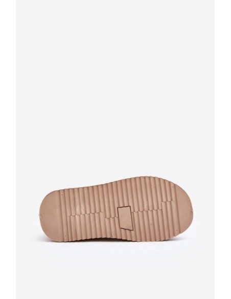 Beige Patterned Platform Snow Boots Udra