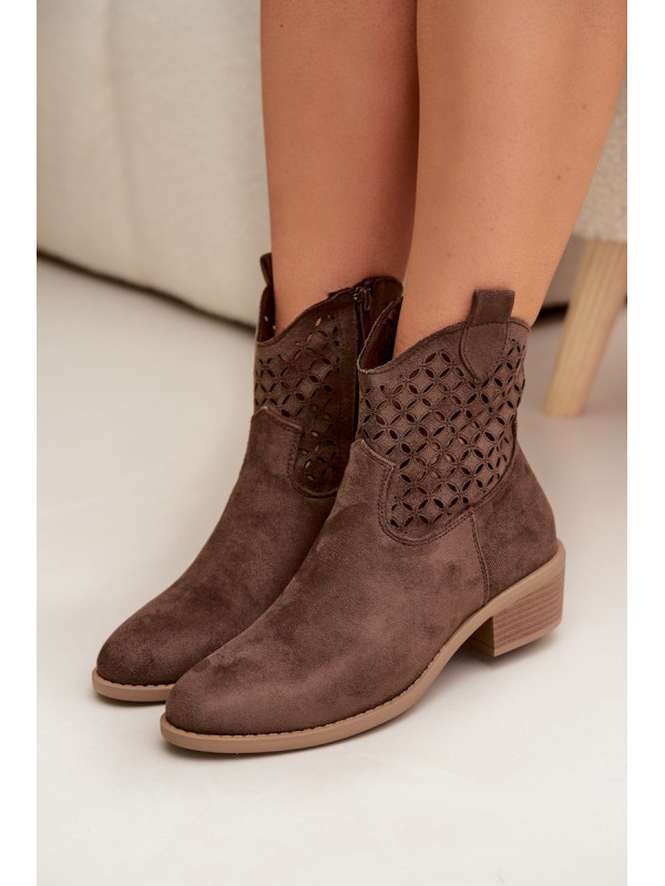 Women's Perforated Ankle Boots with Heel Briavine