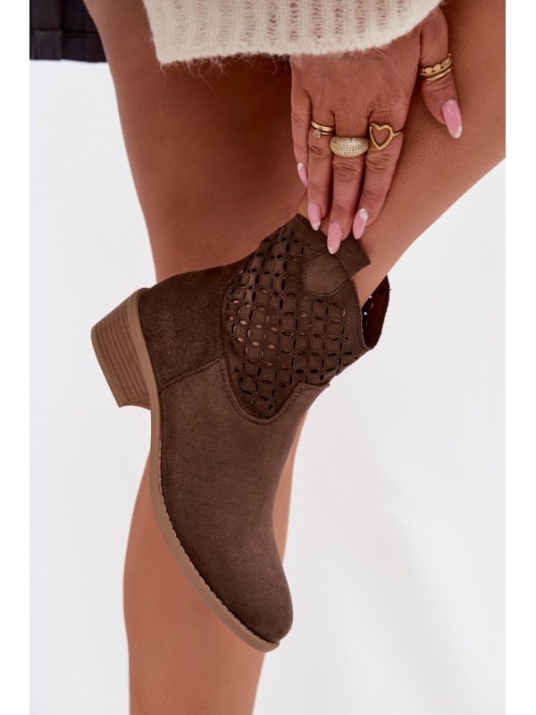 Women's Perforated Ankle Boots with Heel Briavine