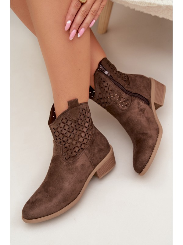 Women's Perforated Ankle Boots with Heel Briavine