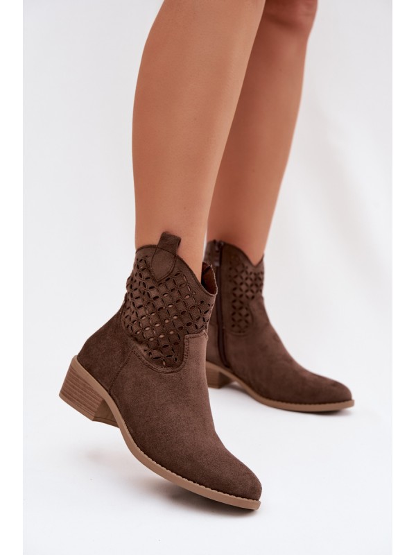 Women's Perforated Ankle Boots with Heel Briavine