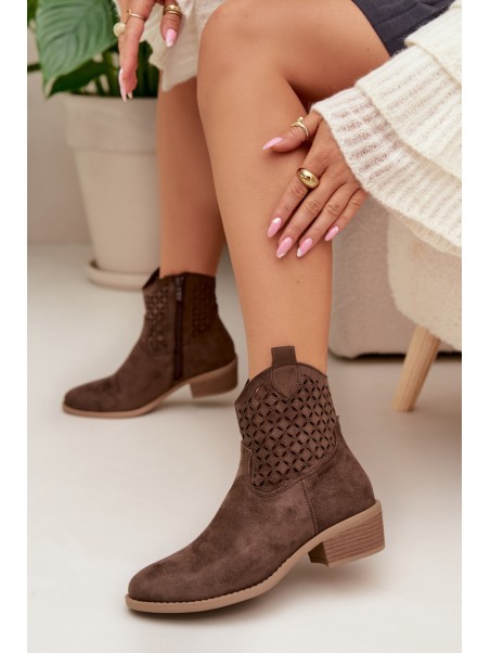 Women's Perforated Ankle Boots with Heel Briavine