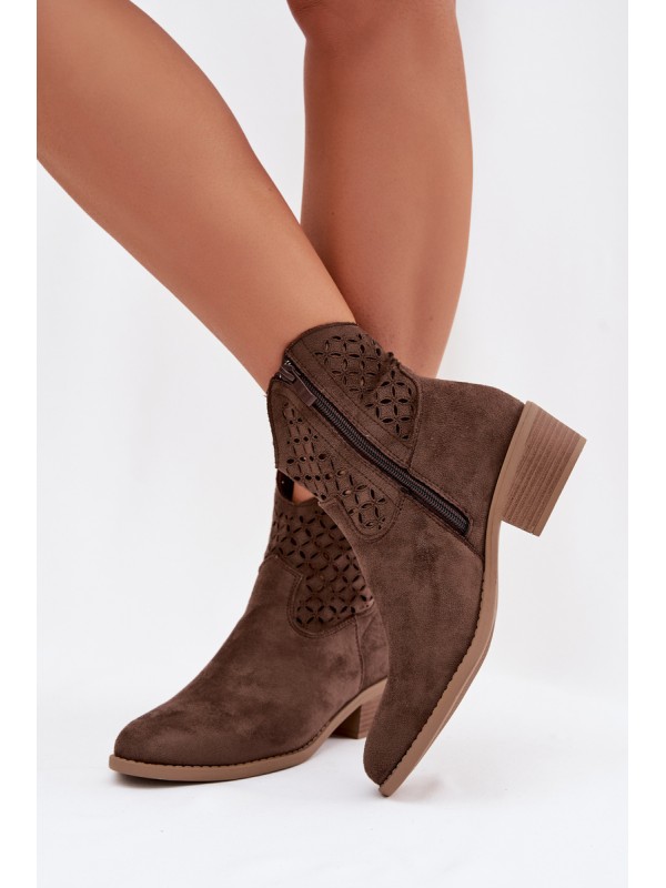 Women's Perforated Ankle Boots with Heel Briavine