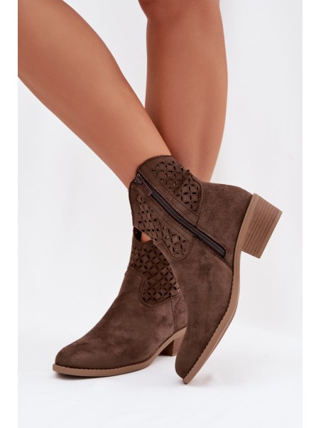 Women's Perforated Ankle Boots with Heel Briavine