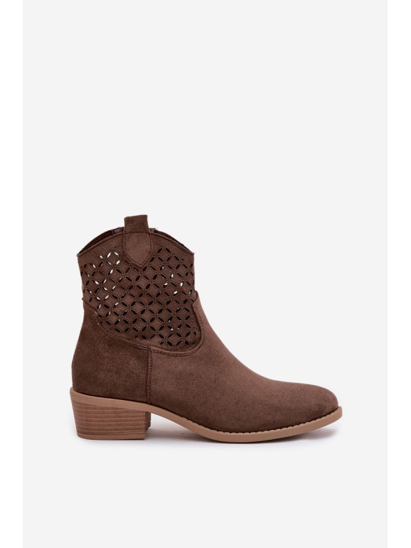 Women's Perforated Ankle Boots with Heel Briavine