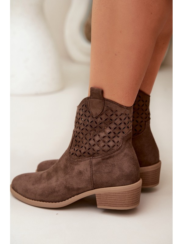 Women's Perforated Ankle Boots with Heel Briavine
