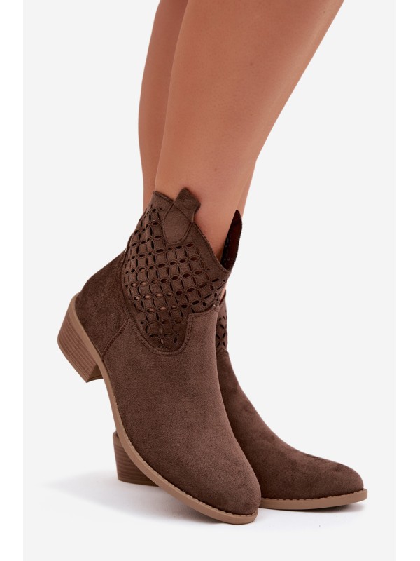 Women's Perforated Ankle Boots with Heel Briavine