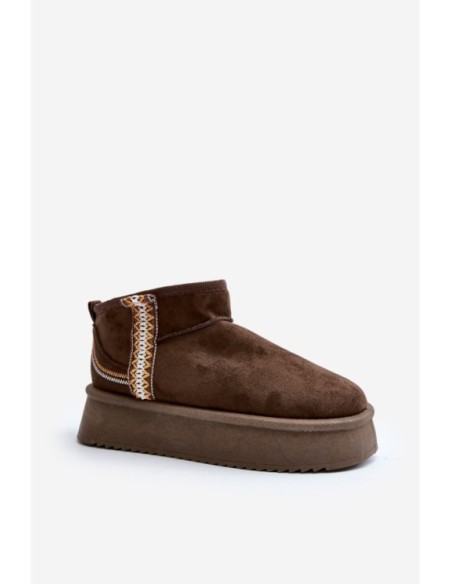 Platform Snow Boots with Dark Green Pattern Udra