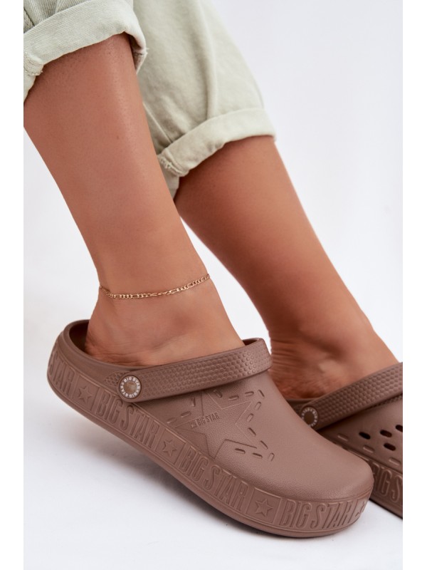 Women's Foam Chodaki Slides Big Star TT274A085 Brown