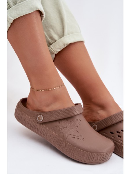 Women's Foam Chodaki Slides Big Star TT274A085 Brown