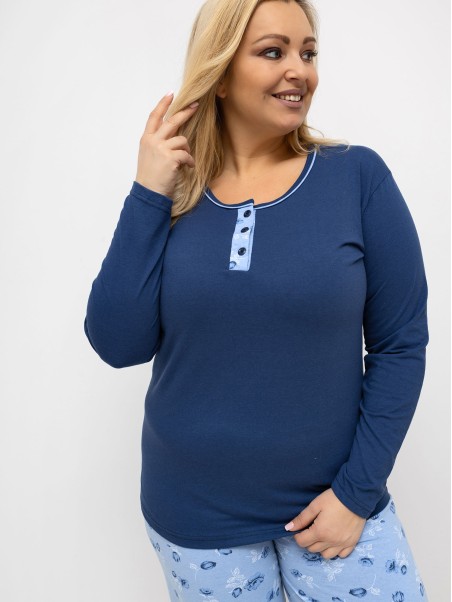 Pižama-DU-PI-FP-510.13-tamsiai mėlyna