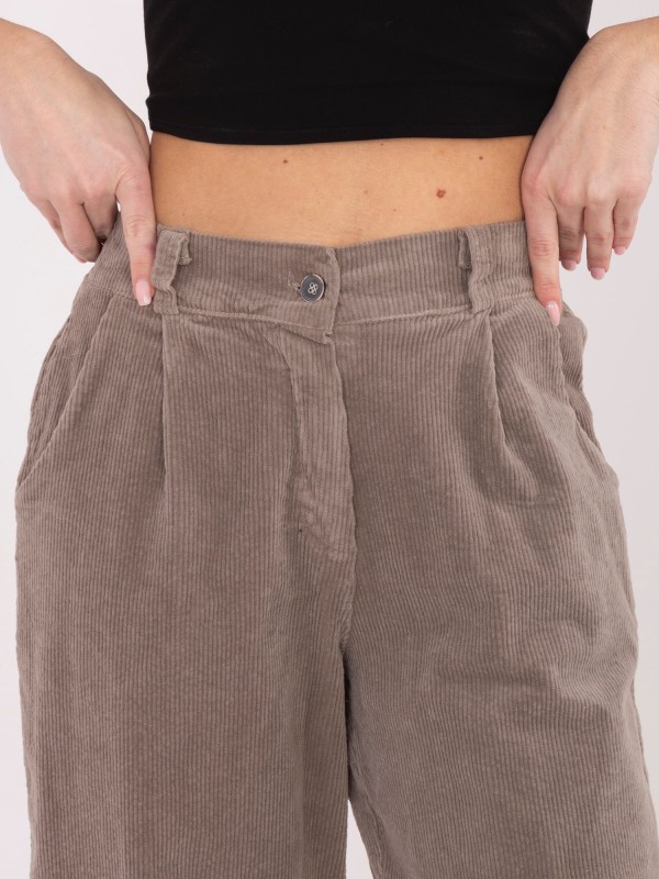 Kelnės-IT-SP-FL8916.80-tamsiai smėlio spalvos