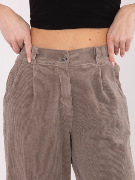 Kelnės-IT-SP-FL8916.80-tamsiai smėlio spalvos