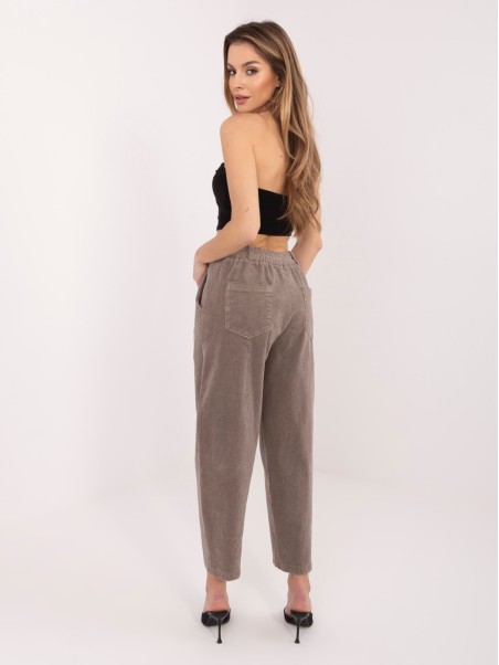 Kelnės-IT-SP-FL8916.80-tamsiai smėlio spalvos