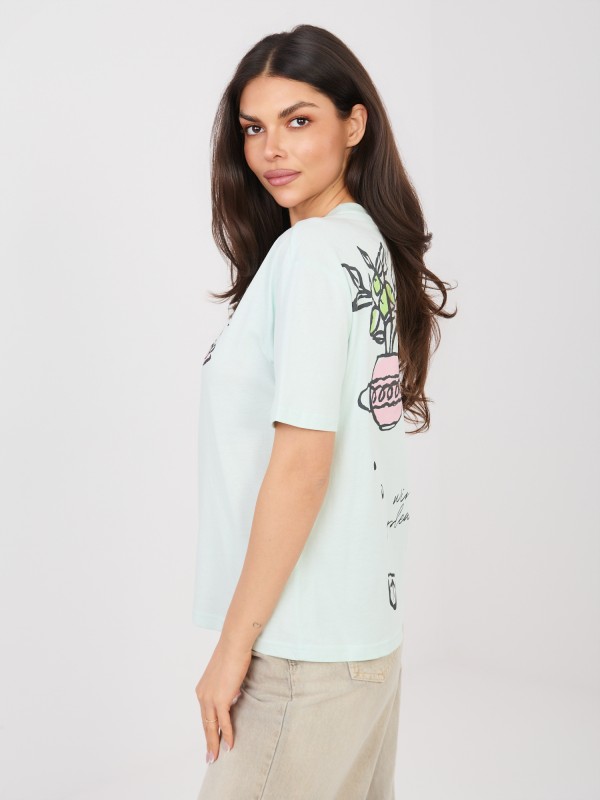 T-shirt-D12022AH02645AA-mietowy 2