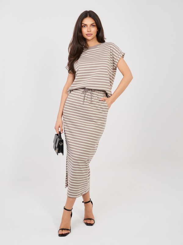 Spódnica-D12127M50254A-ciemny bezowy