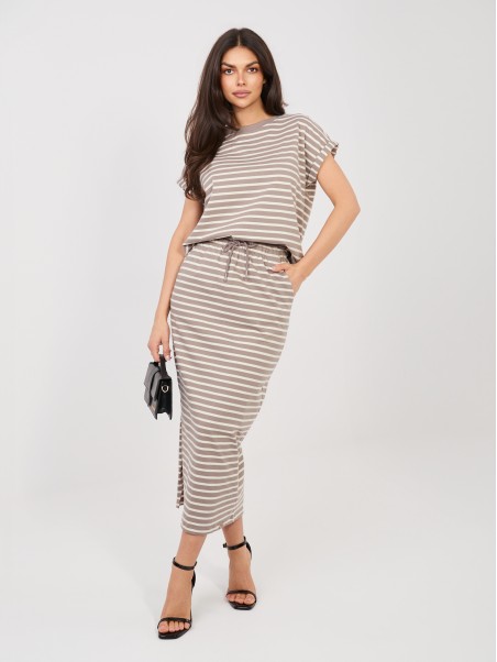 Spódnica-D12127M50254A-ciemny bezowy