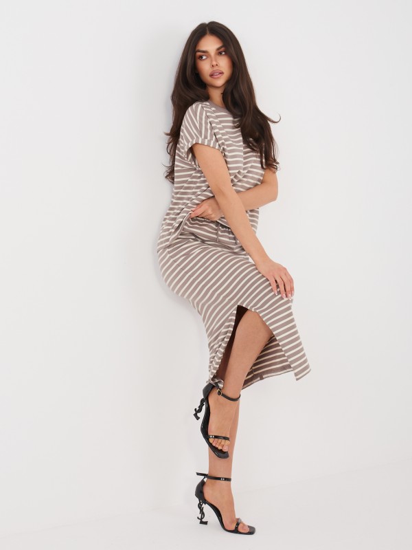 Spódnica-D12127M50254A-ciemny bezowy