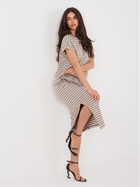 Spódnica-D12127M50254A-ciemny bezowy