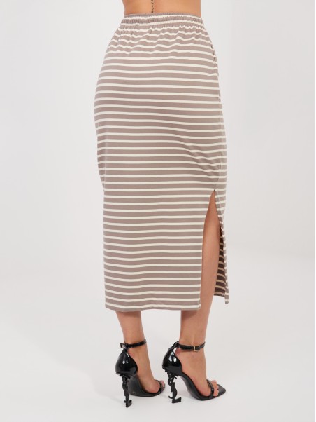 Spódnica-D12127M50254A-ciemny bezowy