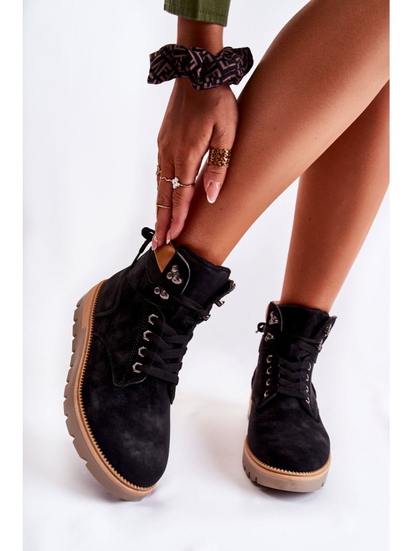 Leather Booties On The Platform Black Ressa