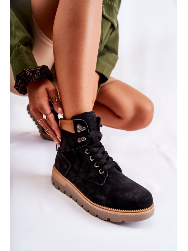 Leather Booties On The Platform Black Ressa