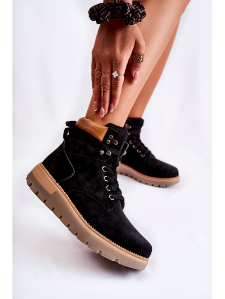 Leather Booties On The Platform Black Ressa