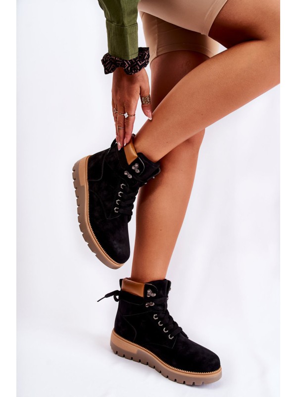 Leather Booties On The Platform Black Ressa
