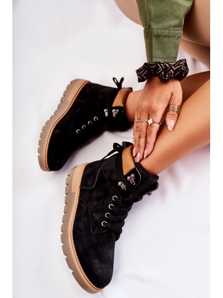 Leather Booties On The Platform Black Ressa