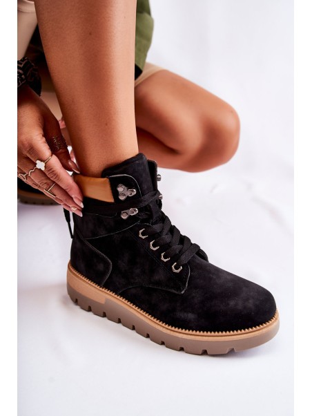 Leather Booties On The Platform Black Ressa