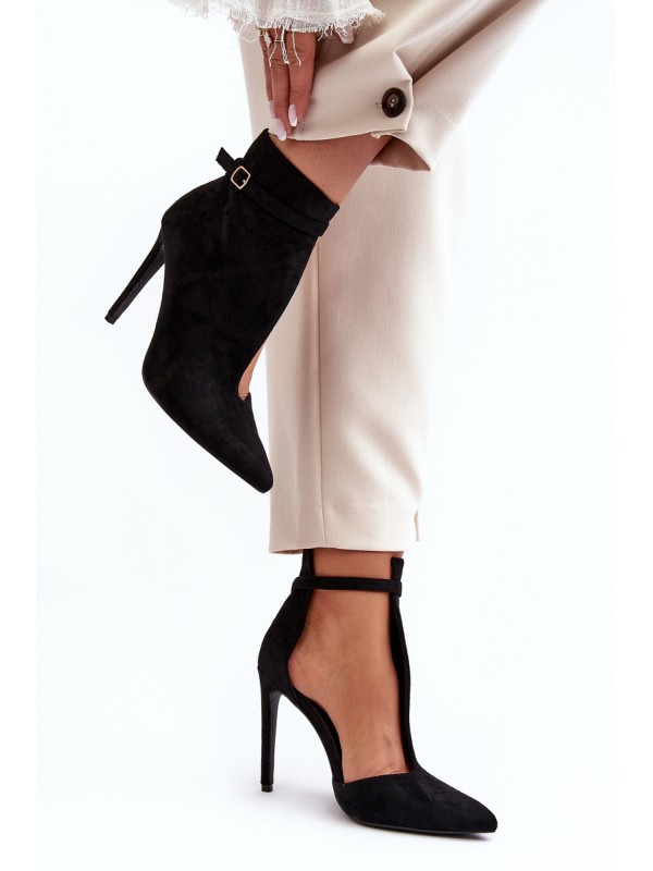 Women's Suede Heels Black Amalundi