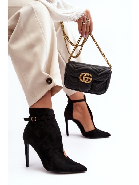 Women's Suede Heels Black Amalundi