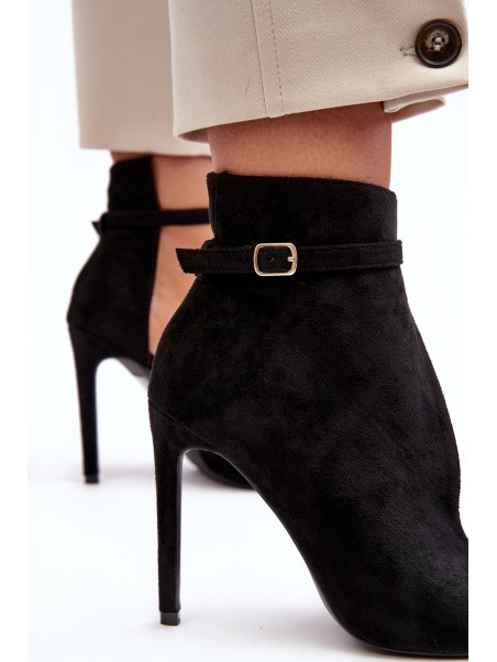 Women's Suede Heels Black Amalundi