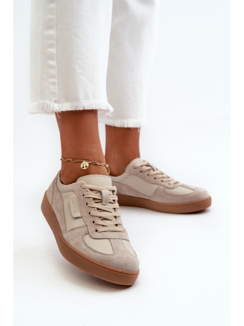 Leather Suede Women's Sneakers Vinceza 7933 Gray 2