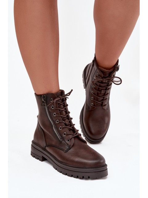 Women's Work Boots Lined Chocolate Ivonelle 2