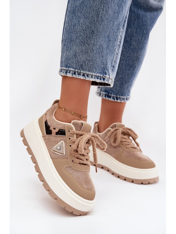 Women's Platform Sneakers Beige Florinda 2