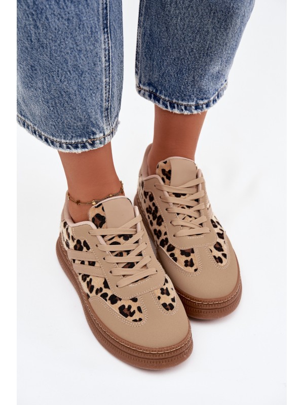 Women's Sneakers on Platform Panterka Beige Denissa