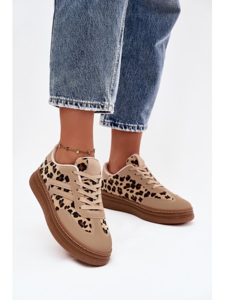 Women's Sneakers on Platform Panterka Beige Denissa