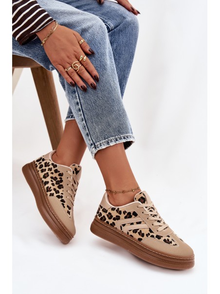 Women's Sneakers on Platform Panterka Beige Denissa