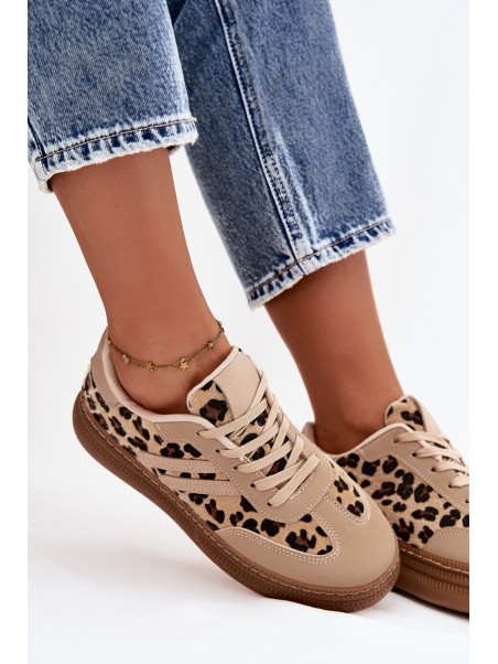 Women's Sneakers on Platform Panterka Beige Denissa