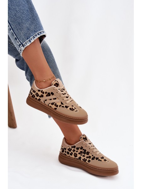 Women's Sneakers on Platform Panterka Beige Denissa