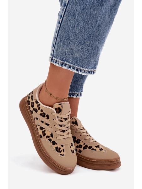 Women's Sneakers on Platform Panterka Beige Denissa