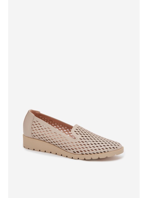 Women's Perforated Loafers Beige Flariette