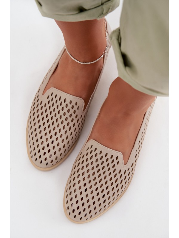 Women's Perforated Loafers Beige Flariette