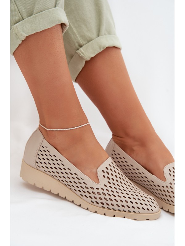 Women's Perforated Loafers Beige Flariette